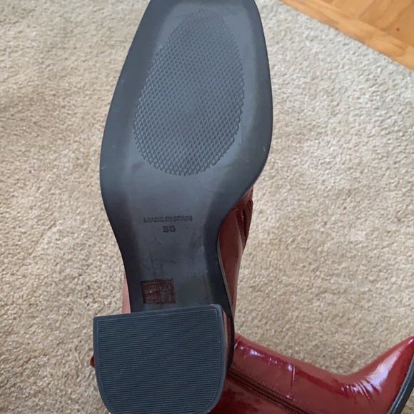 L’Intervalle Dark red Square Toed Boots Size 38 - Picture 3 of 5
